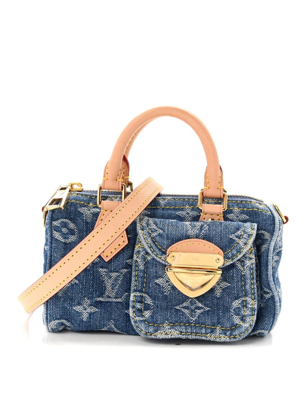 Louis Vuitton Denim Nano Speedy Blue #289177L31B